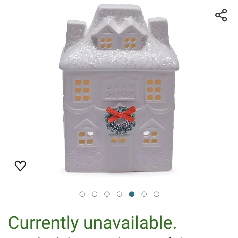 CHRISTMAS VILLAGE LIGHTED WHITE PORCELAIN LED BUILDING SET OF 3 - BNWT SO